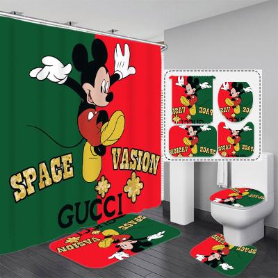 China Sustainable Funny 3d Cartoon Mouse Kids Shower Curtain for sale