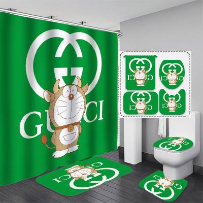 China Workable 3d designer anime characters shower curtains sets for sale