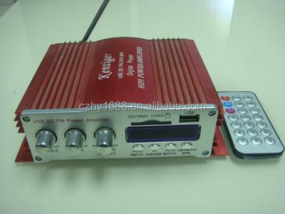 China DC12V mini car and motorcycle car amplifier with usb/sd/fm radio digital display for sale