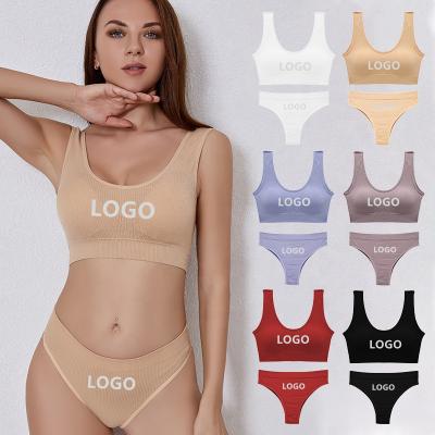 China Antibacterial Custom Women Mid Size Ladies OEM Thong U Back Seamless Bra Sets Underwear Seamless Bra 2 - Piece Set for sale