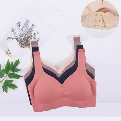 China QUICK DRY Most Popular Women's Deep V Healthy Seamless French Seamless Ice Bralette Style Bras Latex Sleep Bra for sale