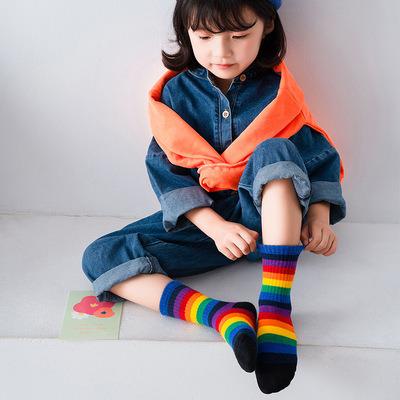 China OEM ODM sporty custom logo colorful kid fashion diary wear cute soft cotton kids socks for sale