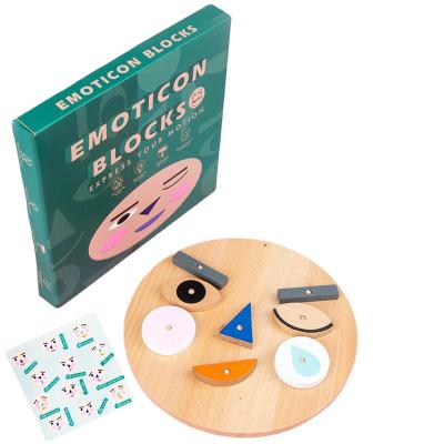 China DIY face educational wooden toy blocks toy building blocks puzzle early education toys learning toy for sale