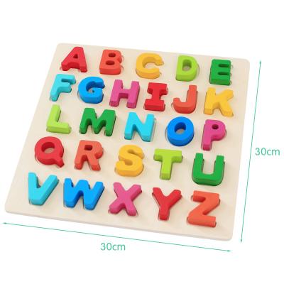 China Children Kids Educational Toy Wooden Alphabet English Letters Number Shape Puzzle for sale