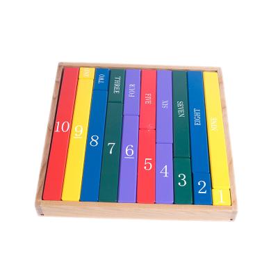 China Educational Montessori Teaching Aids Children Educational Wooden Number Color Cognitive Puzzle Building Block Toys for sale