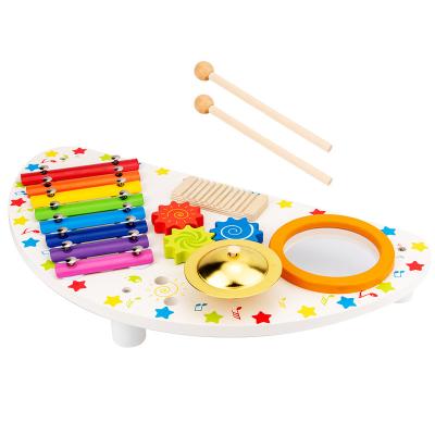 China Educational Children Musical Instrument Wooden Multifunctional Table Toys Baby Percussion Instrument Educational Wooden Toys for sale