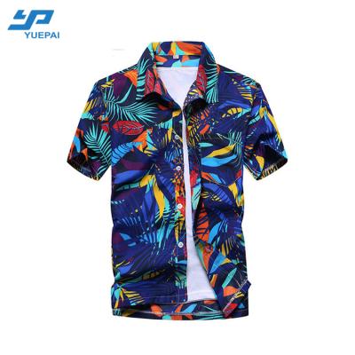 China Breathable Anti-wrinkle Sublimation Hawaiian Shirt / Hawaiian Beach Shirt Short Sleeve for sale