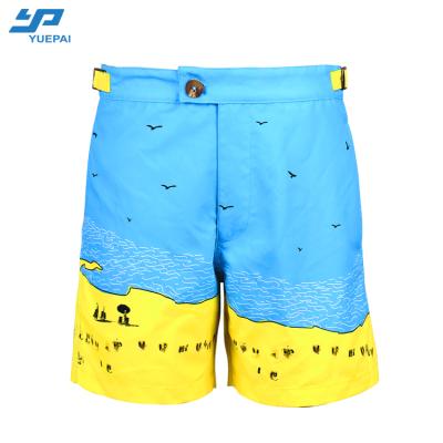 China Custom Printed Anti-UV Sublimation Print Men Surf Mens Swimwear Fabric Beach Shorts Mens Board Shorts for sale