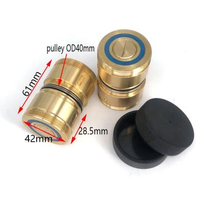 China Used With Guide Wheel And Special For WEDM-HS EDM Parts Seat 198 Brass Guide Wheel Pulley Roller Assembly OD42*Length 61mm For Wire Cutting Machine for sale