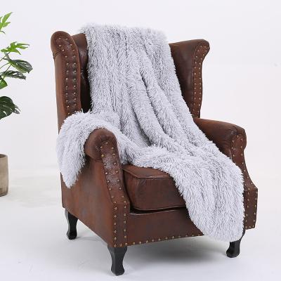 China Wholesale Fashion Design Faux Fur Blanket Fluffy Fur Throw Blanket Warm Anti-static Fluffy Throw Blanket for sale