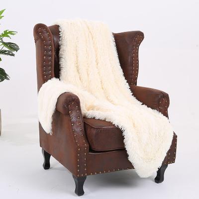 China Mink Cushion Throw Faux Rabbit Polyester Anti-static Luxury Popular Furry Blanket Washable Soft Fur Throw Blanket for sale