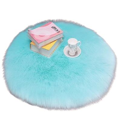 China Stain Resistant Round Shape Artificial Fur Plush Fur Carpet Luxury Rug Living Room for sale