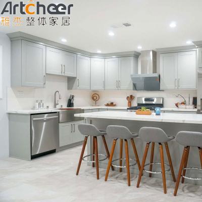 China American Style Ready to Assemble White Shaker Style Modular Kitchen Cabinet Solid Wood for sale