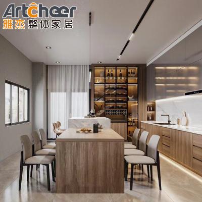 China Modern Style Customized Color Cabinet Pantry with Quartz Counter Top and Storage for sale