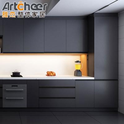 China Contemporary Design Style Modern MDF Kitchen Cabinet with Hidden Hinges and Smart Storage for sale