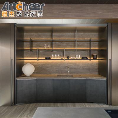 China Modern Melamine Wood Doors rta kitchen cabinet Custom Islands and Countertop Sample for sale