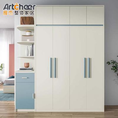 China Modern White Wardrobe with Adjustable Shelf Eco-Friendly and Stylish Material Grade E1 for sale