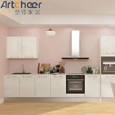 China White Kitchen Cabinets with Customized Color and Durable High Gloss Lacquer Finish for sale