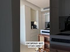 Contemporary white kitchen cabinet