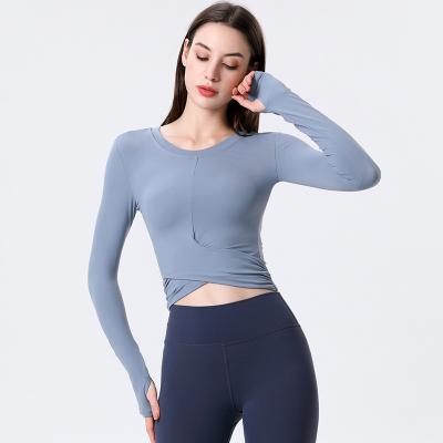 China Fashion Style Breathable Top Selling New Arrivals Long Sleeve Yoga Tops Long Yoga Tops Women High Quality for sale