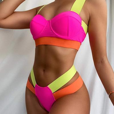 China Fashion Style Bandages Bikini Breathable Color Match Ladies Swimwear Sexy Swimwear For Beach Casual Vacation for sale