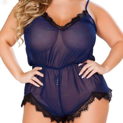 China Other Factory Direct Women Plus Size Suspenders Underwear Sexy Transparent One Piece Pajamas for sale