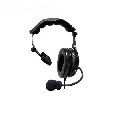 China Single Headband Sleeve One Ear Headset Carbon Fiber Noise Canceling Headset For Two Way Communication for sale