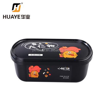 China 1L Recyclable, In Mold Labeling Plastic Ice Cream Cup, Take Away Box for sale