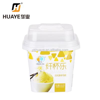 China Single wall plastic cup, ice cream in mold labeling cup, IML, plastic box for sale