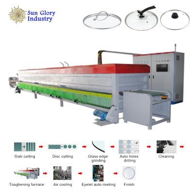 China Viable Tempering Oven Toughen Lid Cover Cookware Pan Pot Tempered Glass Lid Production Line for sale