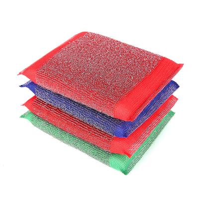 Chine whole colorful yarn dish scrubber for kitchen washing Stainless Steel Wool Scrubber kitchen cleaning sponge scourer à vendre