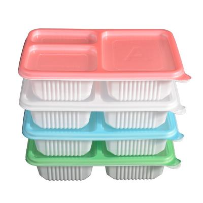 China Disposable Free Sample Disposable Food Grade PP Plastic Square Multiple Compartment Lunch Box High Temperature Resistance for sale