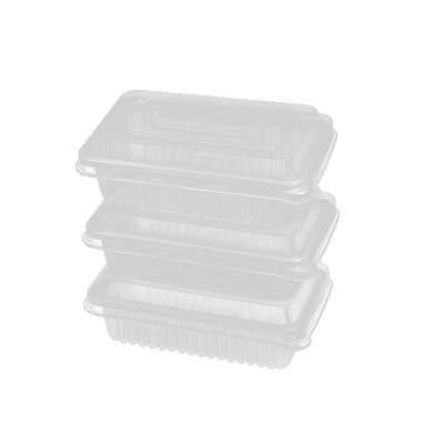 China Recycled Materials Recommend Transparent Cake Food-Grade Plastic Rectangular Packaging Dessert Container Customized Fresh-keeping Box for sale