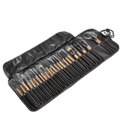 China Fan Brush Make To Install Kit Wholesale Wood Handle Private Label Luxury Black Foundation Brush Set Makeup Cosmetic Brushes for sale