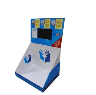 China Custom cardboard retail store lcd advertising display  supermarket floor display screen for sale