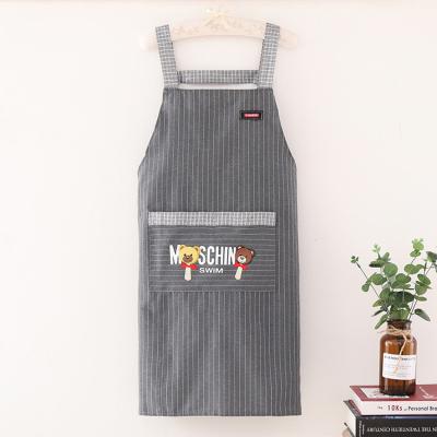 China Eco-friendly Waterproof High quality durable washable polyester cotton food back cross apron bib apron for cafe restaurants cooking aprons for sale