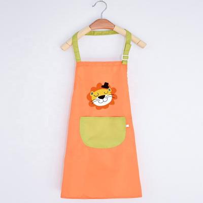 China Eco-friendly Waterproof Cheap Waterproof Kitchen Apron Adjustable Children Painting cartoon Cooking Kids Apron for sale