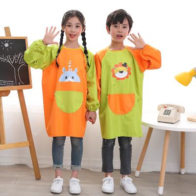 China Eco-friendly Waterproof Waterproof  Apron For Kids Or Promotion Sleeved Kids Dustproof Apron for Children Paint Oversleeve Apron for sale