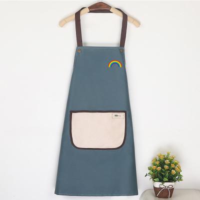 China Eco-friendly Waterproof Custom logo  pvc waterproof adult chef home bbq food cooking kitchen apron with pocket for sale