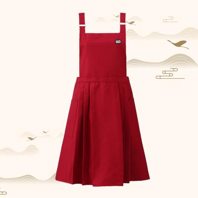 China Eco-friendly Waterproof Fashion pleated skirt women apron waterproof and oil resistant kitchen household dirty and easy to clean for sale