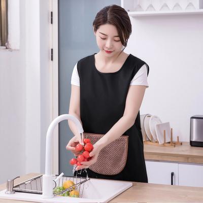 China Eco-friendly Waterproof OEM waterproof custom heavy black kitchen vest apron with hand wiping towel for sale