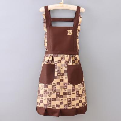 China Eco-friendly Waterproof Wholesale multipurpose kitchen cooking apron polyester custom logo for ladies for sale