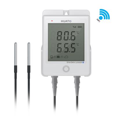 China WiFi 2.4G 5G Wireless Logger Memory Automatically Downloaded Dual 43000 Temperature Data Logger for sale