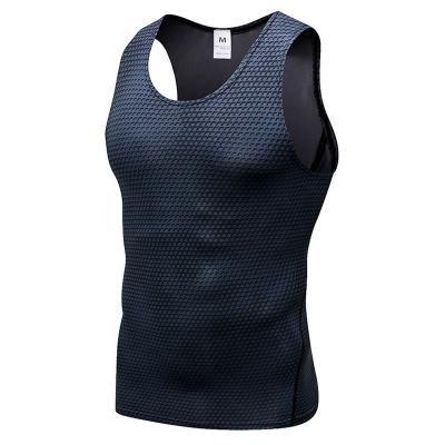 China Antibacterial Men's Compression Shirts Body Shaper Slimming Gym Fitness Vest Muscle Elastic Slim Tank Top Shapewear for sale