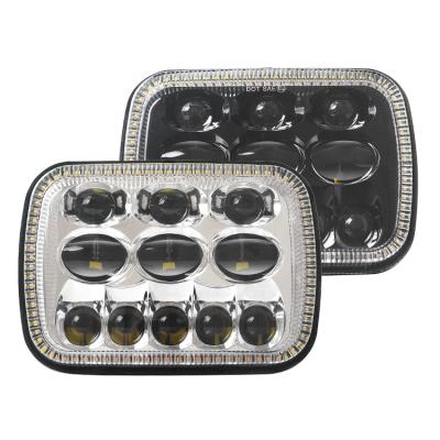 China 5*7 inch rectangle led headlight ASEND 5*7inch square led auto headlight for 4x4 vehicle truck headlight high low beam with halo for sale