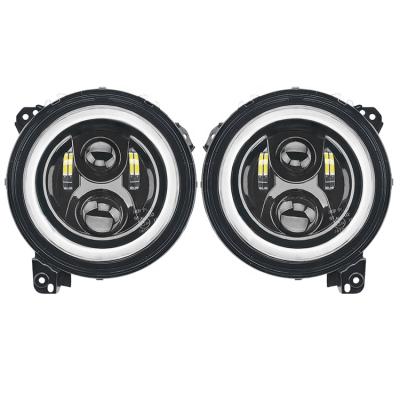 China Off Road 9-Inch LED Headlights With DRL Hi/Lo Beam Adjustment For Jeep Wrangler JL 2018 9 Inch for sale