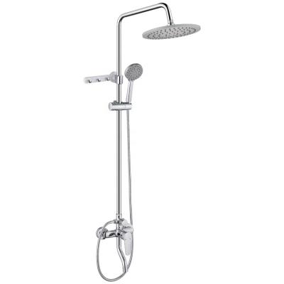 China With Sliding Bar Quick Delivery Rainfall Wall Mounted Top Shower And Hand Shower Set Brass Faucet Wall-Mount Tub Shower Rainfall Style Faucet for sale