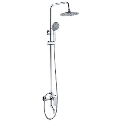 China With Slide Bar Factory Wholesale Cheap Modern Wind The Rainforest With Slide Bar Bathroom Shower Set Brass Faucet Hot And Cold Water Mixer for sale