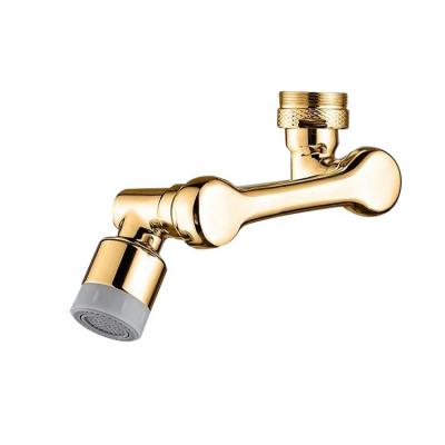 China With Turnout Luxury Gold Universal 1080 Degree Free Rotation Filter Splash Proof Spout Bathroom Faucet Accessories Faucet Sprinkler Aerator for sale