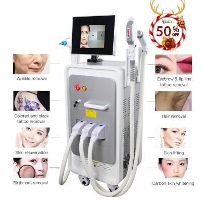 China Pigment Removal Multifunctional 4 IN 1 Super ND YAG Tattoo Removal OPT Elight IPL Hair Removal E Light Laser Machine for sale